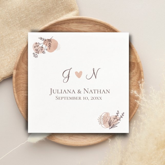 Guardanapo De Papel Monograma Simples de Iniciais Modernas Botânicas C (Criador carregado)