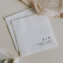 Guardanapo De Papel Monograma Simples Moderno Casamento Napkins