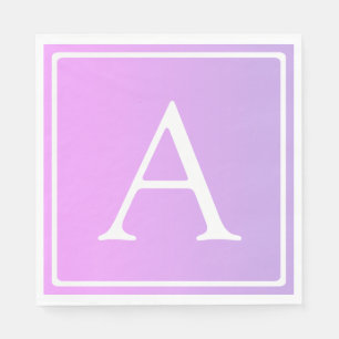 Guardanapo De Papel Monograma Simples Sutil Rosa/Púrpura