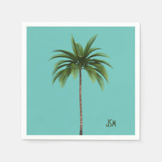 Guardanapo De Papel Monograma Tropical Beach de Palmeiras Simples Eleg