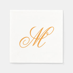 Guardanapo De Papel Monograma Verde Laranja Elegante Inicial
