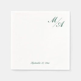 Guardanapo De Papel Monograma Verde Minimalista Napkin
