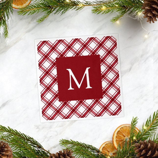 Guardanapo De Papel Monograma Vermelho (Red Monogram Napkins
)