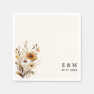 Guardanapo De Papel Monograma Weadow Wildflower Boho