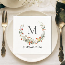 Guardanapo De Papel Monograma Whimsical Watercolor Floral Botânica