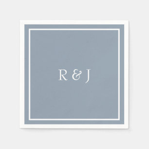 Guardanapo De Papel Monogramas Dusty Blue Ampersand Legal Casamento