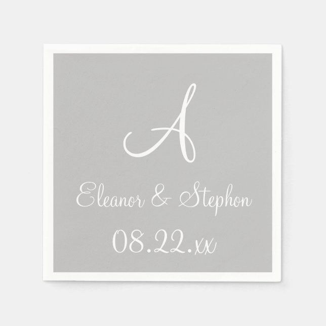 Guardanapo De Papel Monogramas Prata Legal com papel colorido (Frente)