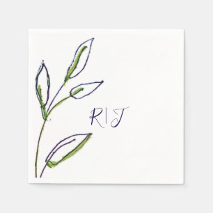 Guardanapo De Papel Monogramas Sage Green deixa Marinho casamento de