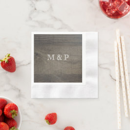 Guardanapo De Papel Monogrammed Wood-Look
