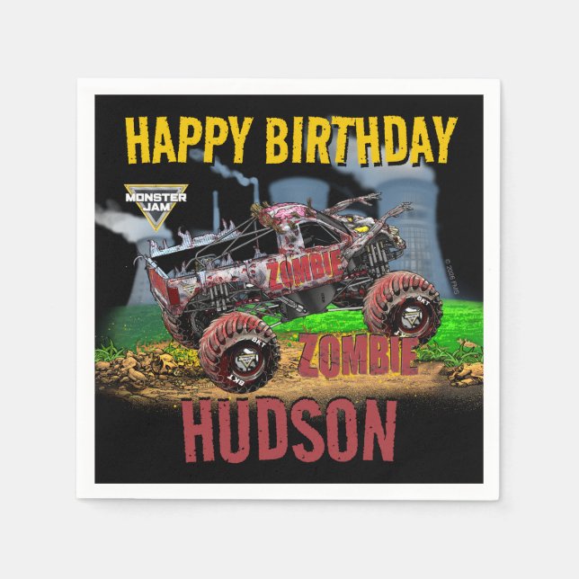 Guardanapo De Papel Monster Jam - Aniversário Zumbi (Frente)