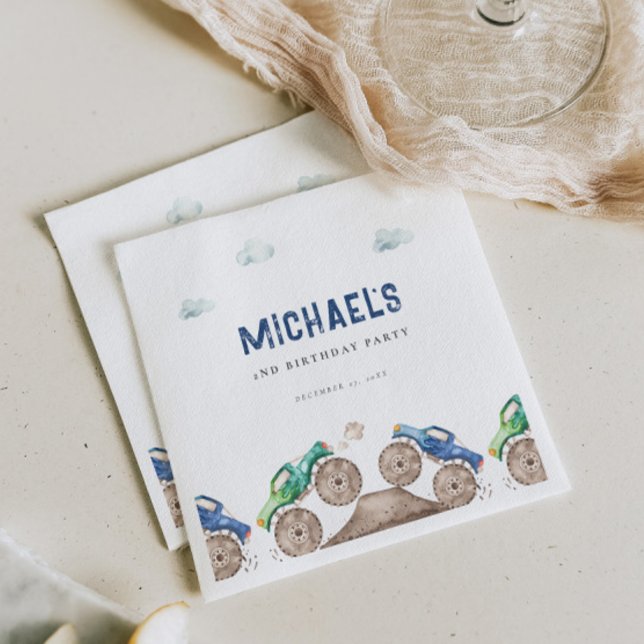 Guardanapo De Papel Monster Truck Bash Birthday (Criador carregado)