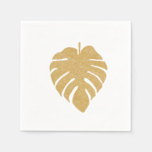 Monstera Leaf Napkin Dourado