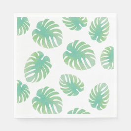 Guardanapo De Papel Monstera Tropical Leaf Pattern Green