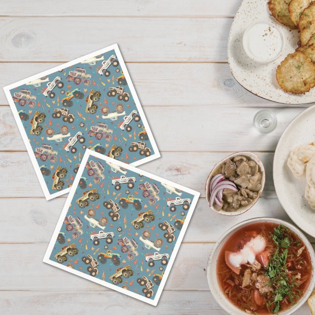 Guardanapo De Papel Monstro Moderno - Carro de Passagem Azul (Criador carregado)