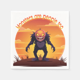 Guardanapo De Papel Monstro Peludo de Halloween Doces ou Travessuras