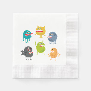 Guardanapo De Papel Monstros engraçados fofos
