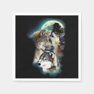 Guardanapo De Papel Montanha da lua do lobo da fantasia