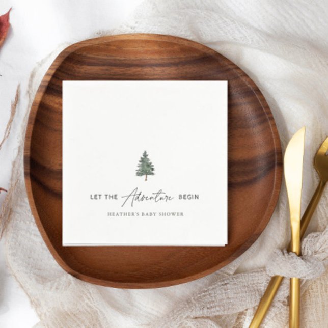 Guardanapo De Papel Montanha Que A Aventura Comece Chá de Bebê Menino (Criador carregado)