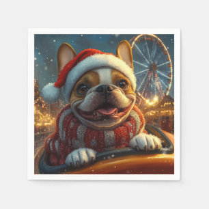 Guardanapo De Papel Montanha-Russa de Cachorro Boxer no Natal