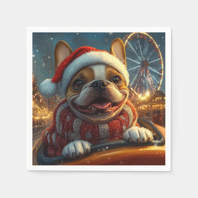 Guardanapo De Papel Montanha-Russa de Cachorro Boxer no Natal (Frente)