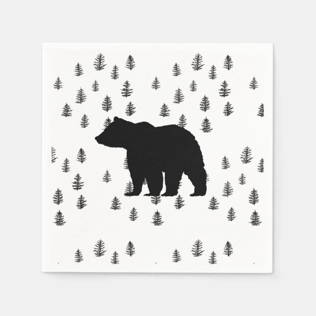 Guardanapo De Papel Montanha Selvagem de Árvores de Urso (Frente)