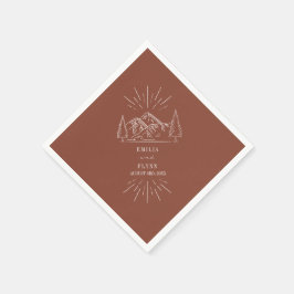 Guardanapo De Papel Montanhas Line Art Terracotta Wedding