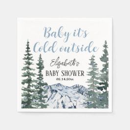 Guardanapo De Papel Montanhas Snowy Baby Está Frio Lá Fora