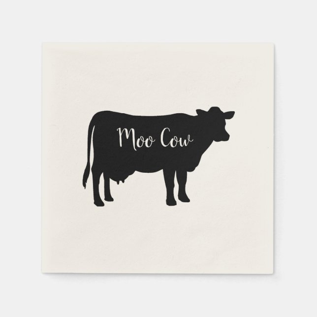 Guardanapo De Papel Moo Cow Barnyard - Papel para o Partido Napkins (Frente)