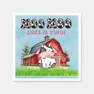Guardanapo De Papel Moo Name É Dois Aniversários de criança