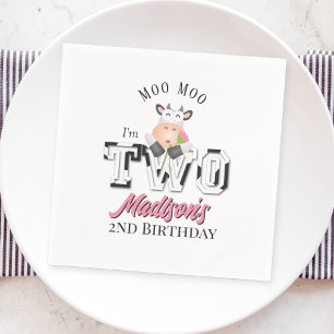 Guardanapo De Papel Moo, sou dois segundos aniversários de Impressão d