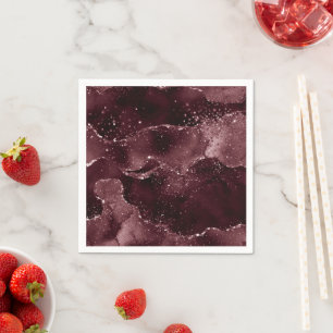 Guardanapo De Papel Moody Agate Vinho Bordéus Sangria Merlot Maroon