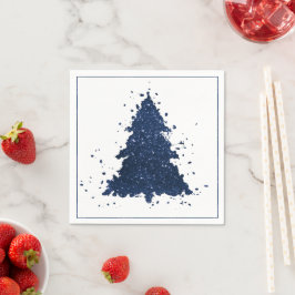 Guardanapo De Papel Moody Christmas Tree | Classy Navy Blue Splatter