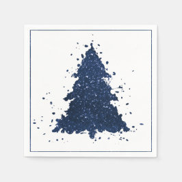 Guardanapo De Papel Moody Christmas Tree | Classy Navy Blue Splatter