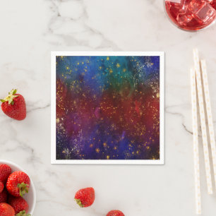 Guardanapo De Papel Moody Ombre   Psicodélico Grunge Dourado Stardust