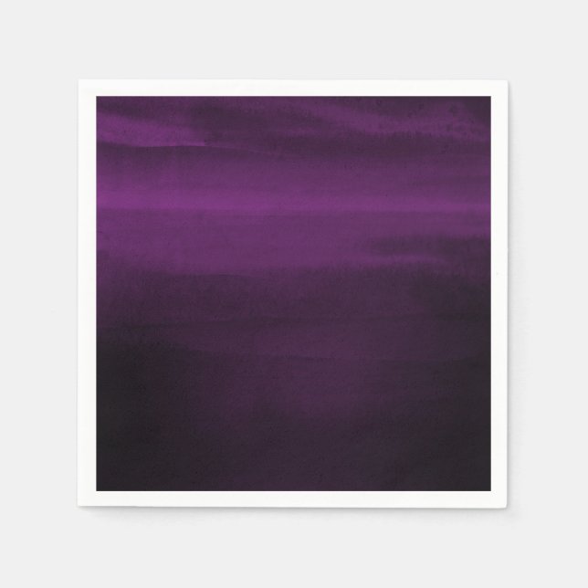 Guardanapo De Papel Moody Purple Plum Modern Watercolor Elegant (Frente)