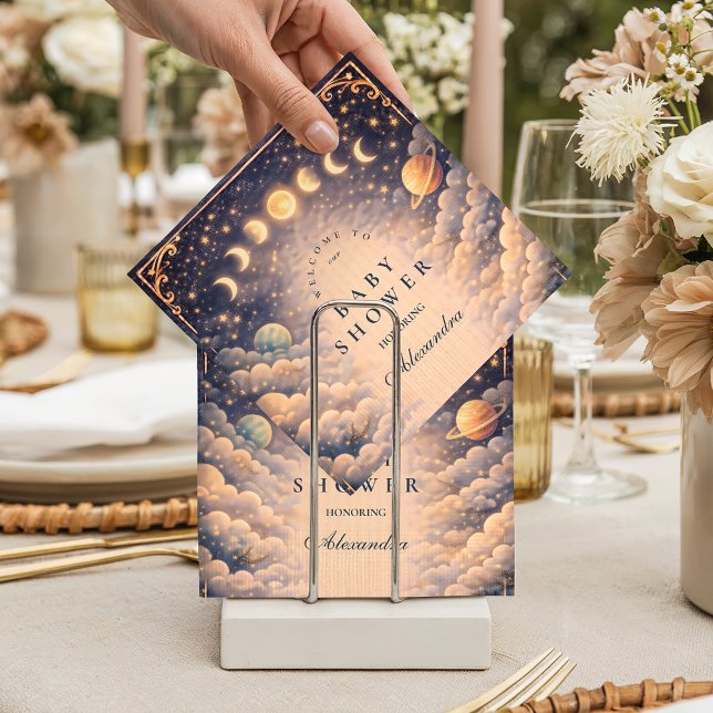 Guardanapo De Papel Moon Phases Space Baby Shower (Criador carregado)