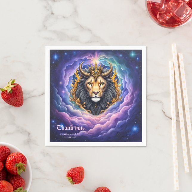 Guardanapo De Papel Moonlit Guardians – Cosmic lion.  (Insitu)