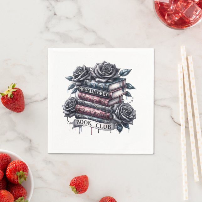 Guardanapo De Papel Morally Cinza Book Club Napkins (Insitu)