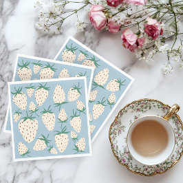 Guardanapo De Papel Morango Branco Pineberry PERSONALIZADO Chá de Noiv