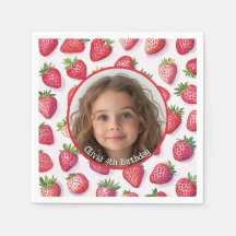 Morango Fotografia personalizada e nome Papel de P
