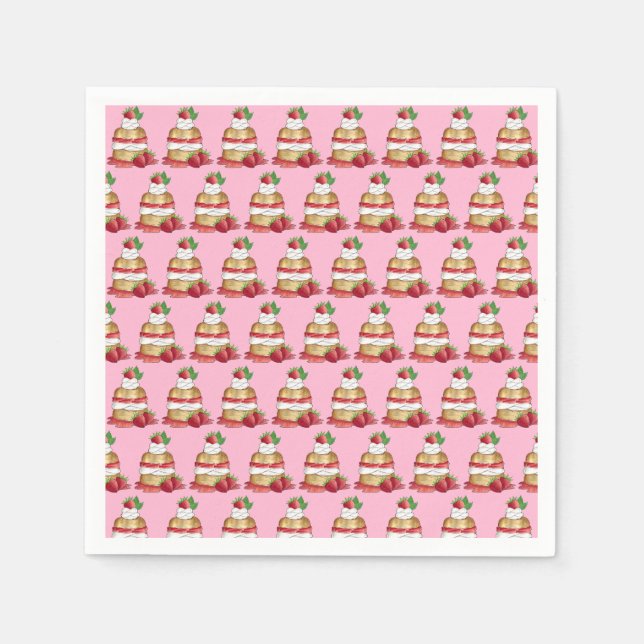 Guardanapo De Papel Morango Morango Amorteca Bolo Amoras (Frente)