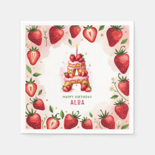 Guardanapo De Papel Morango Papel de Aniversário Nápoles - Letra A Bol