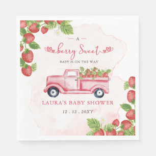Guardanapo De Papel Morango Rosa Vermelho Berry Chá de fraldas doce