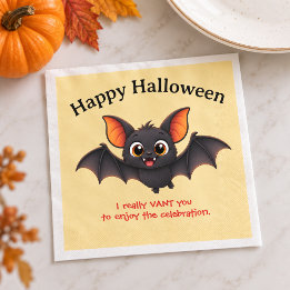 Guardanapo De Papel Morcego engraçado do Halloween personalizado