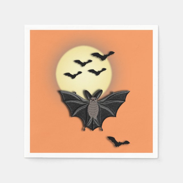 Guardanapo De Papel Morcegos de Halloween (Frente)