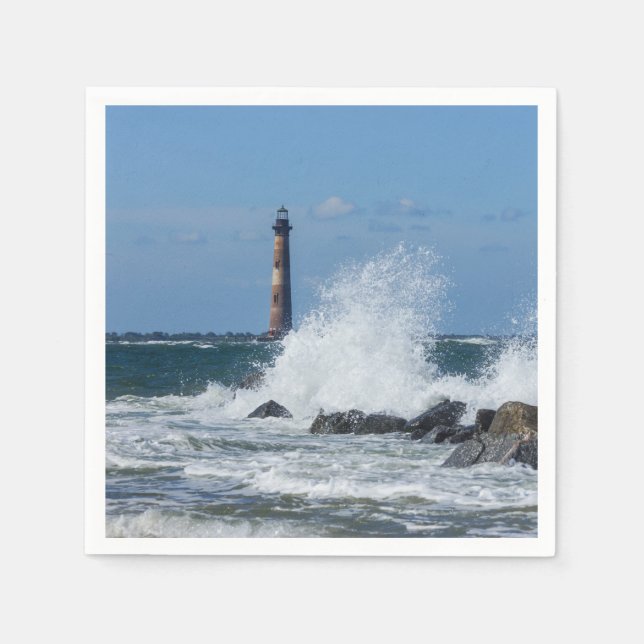 Guardanapo De Papel Morris Island Lighthouse Splash (Frente)