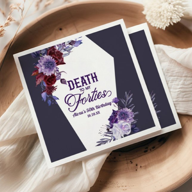 Guardanapo De Papel Morte à minha quarenta Festa de aniversário Floral (Criador carregado)