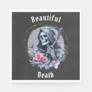 Guardanapo De Papel Morte Linda Ceifeira Vintage Brilho Floral