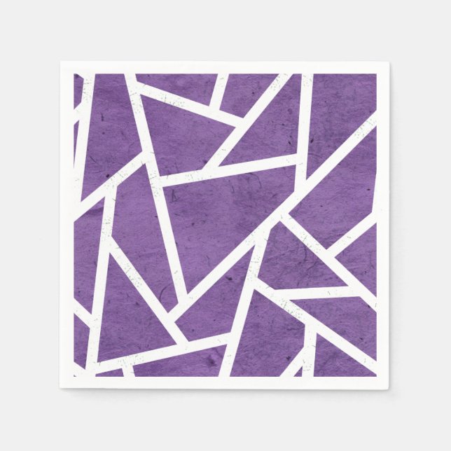 Guardanapo De Papel Mosaico roxo e branco (Frente)