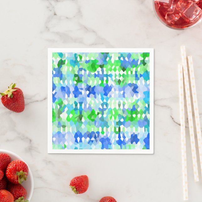 Guardanapo De Papel Mosaicos Azul e Verde (Insitu)